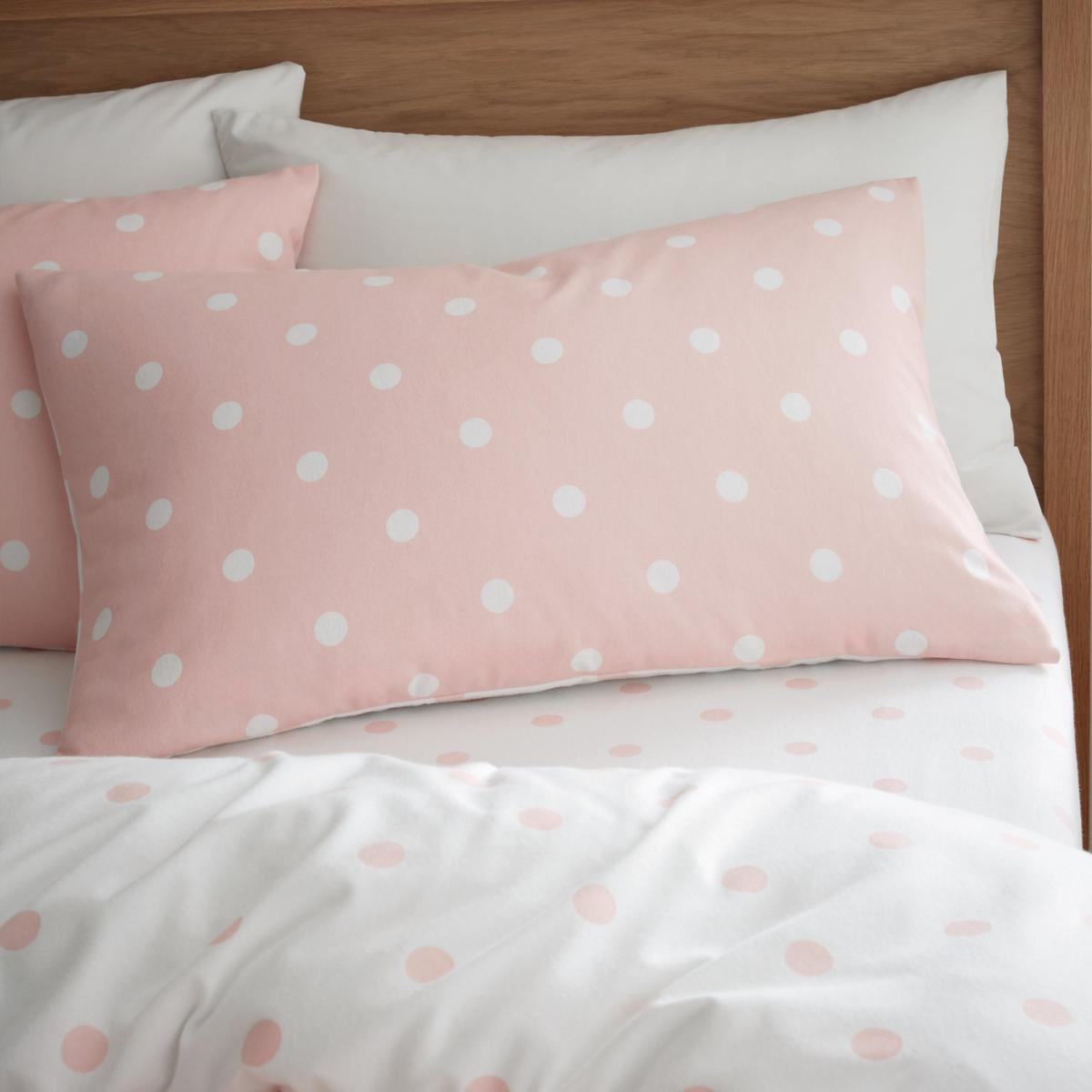 Catherine Lansfield Brushed Cotton Polka Dot Duvet Cover Set Pink – image 3