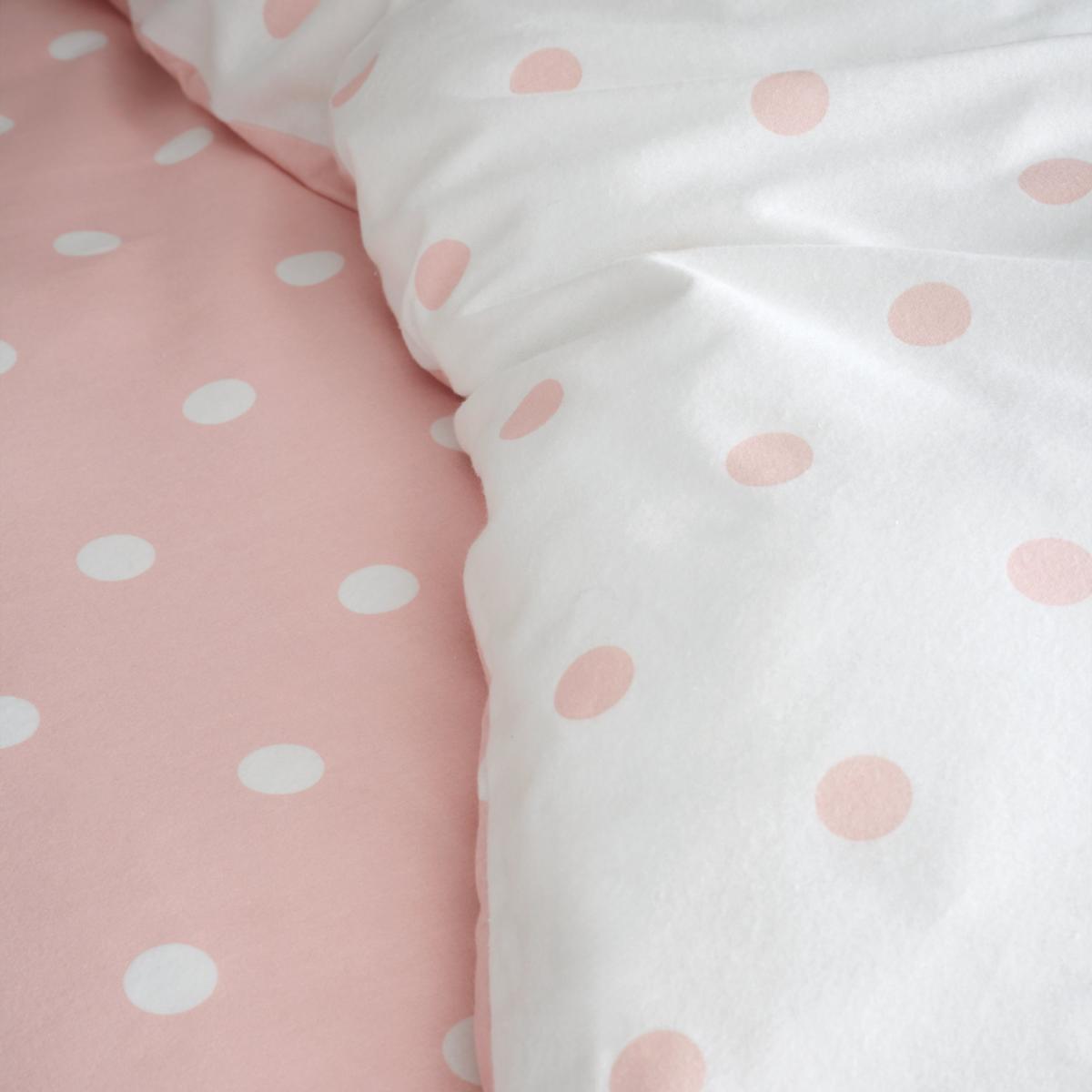 Catherine Lansfield Brushed Cotton Polka Dot Duvet Cover Set Pink – image 4