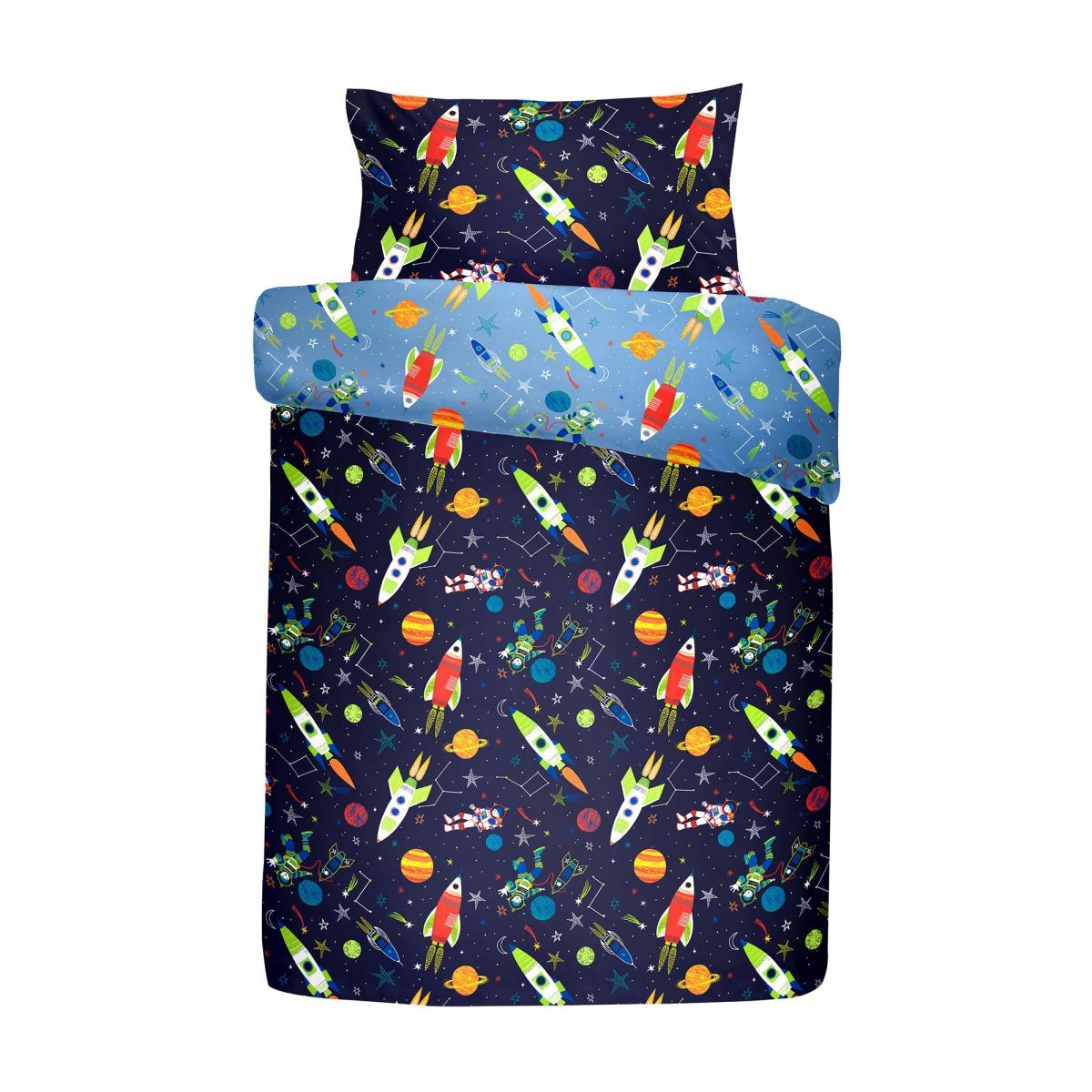 Supersonic Glow in the Dark Duvet Cover & Pillowcase Set Blue – image 3