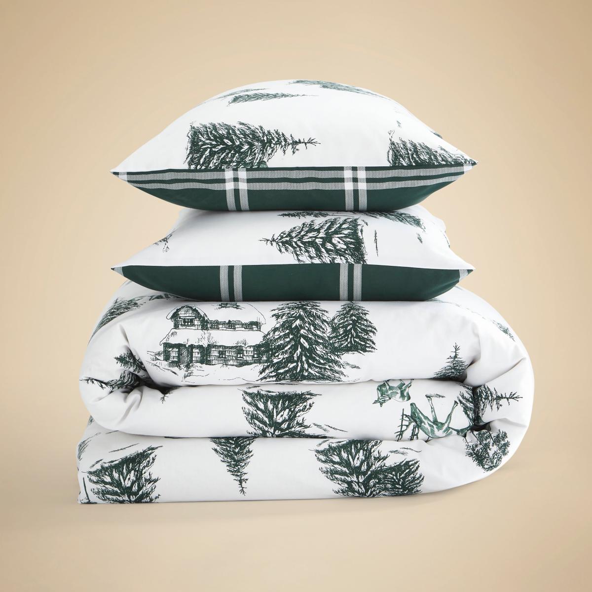 Winter Spruce Duvet Cover Set Green – image 4