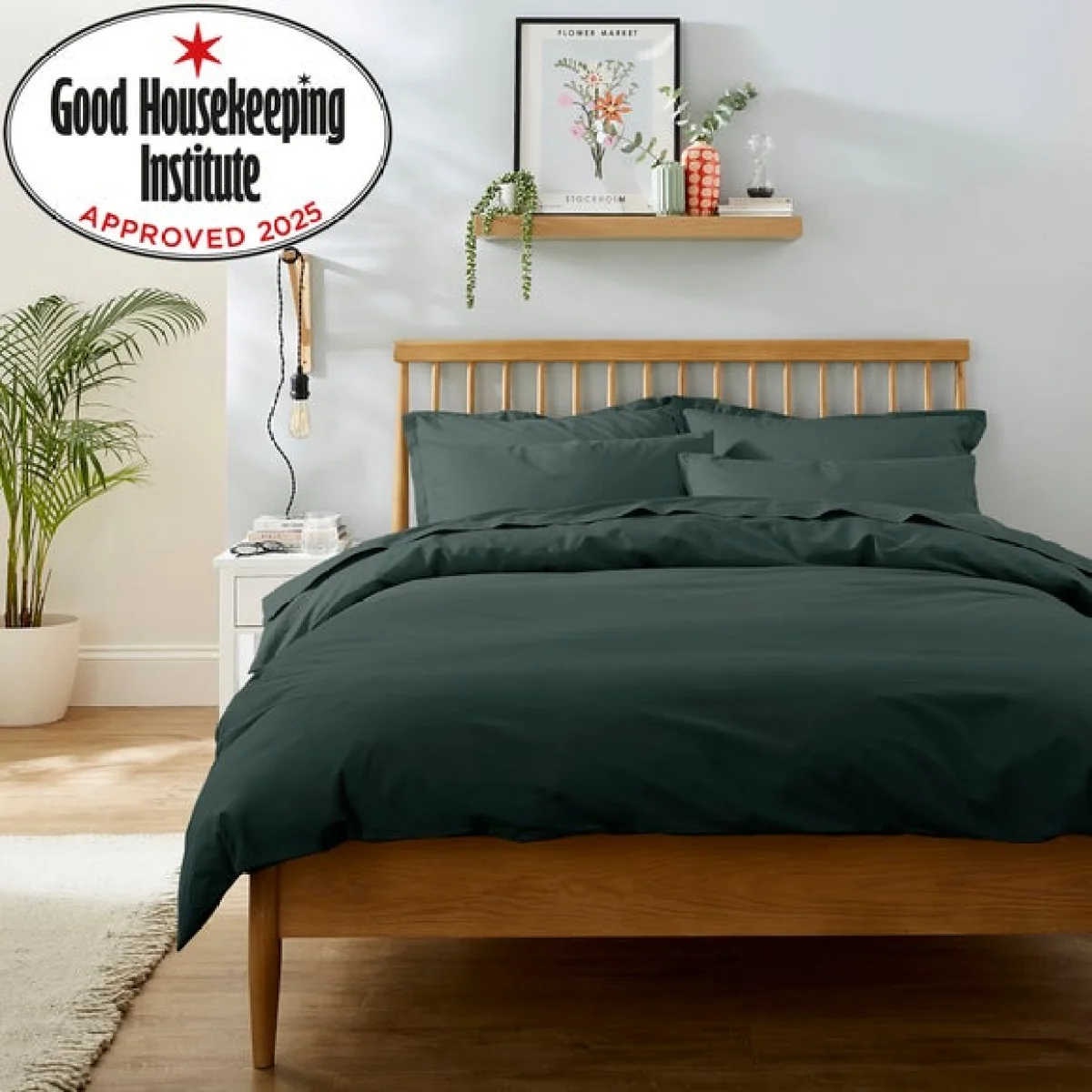 Pure Cotton Plain Dye Duvet Cover Bottle (Green) – image 2