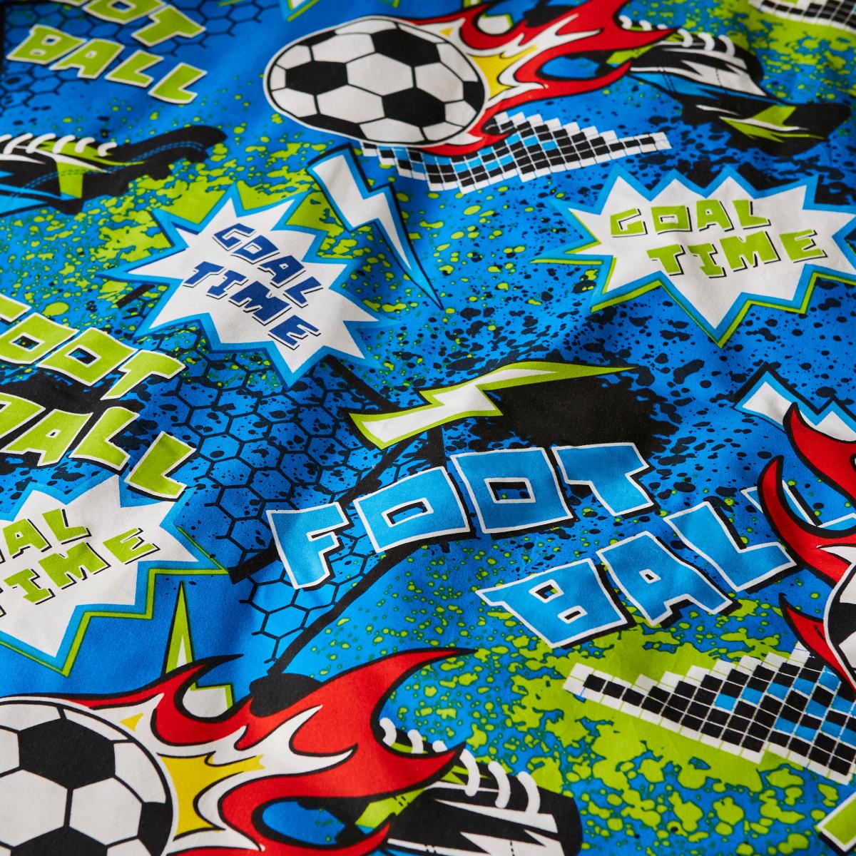 Pixel Football Single Duvet Cover and Pillowcase Set Blue – image 5
