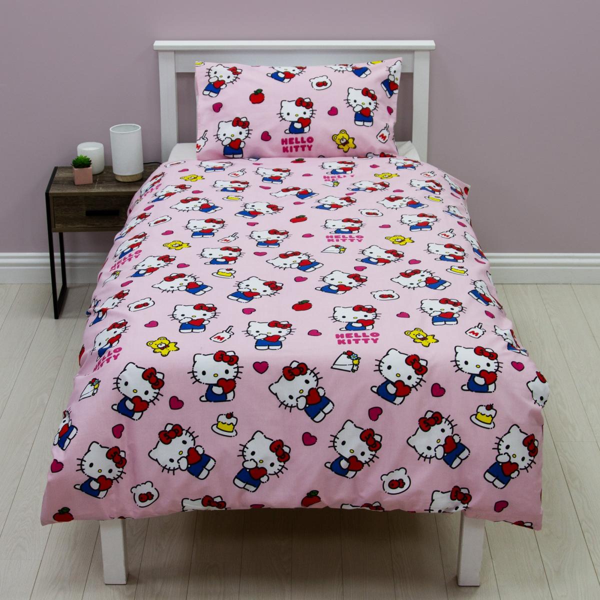 Single Duvet Cover and Pillowcase Set Pink – image 3