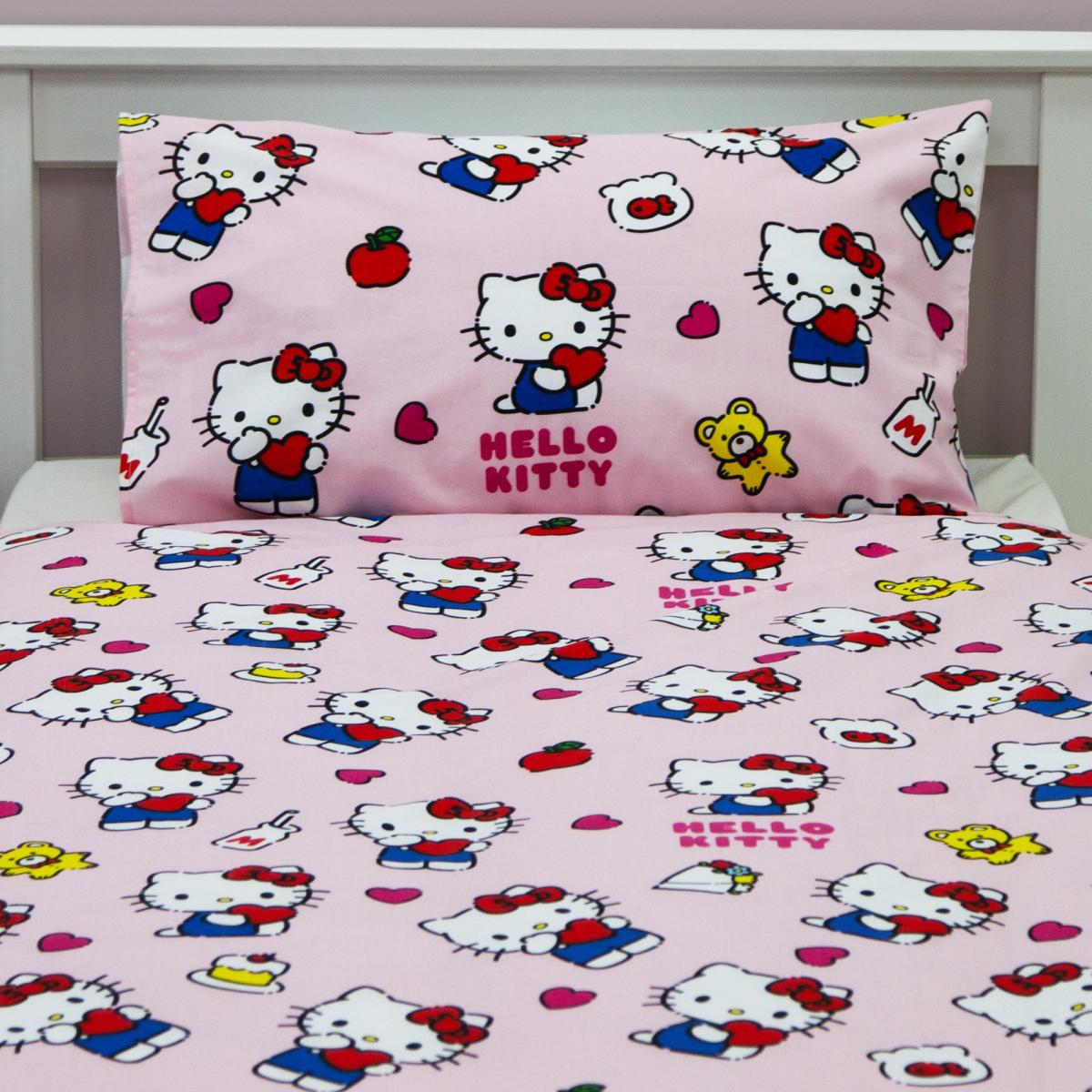 Single Duvet Cover and Pillowcase Set Pink – image 4