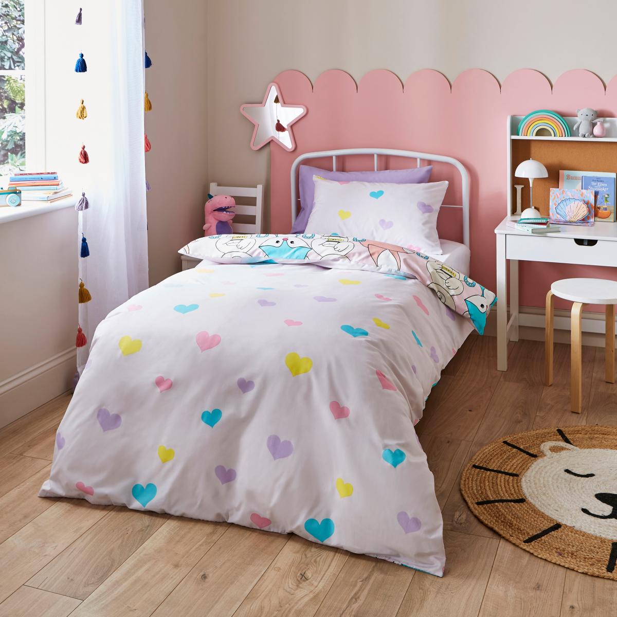 Cute Animals Single Duvet Cover and Pillowcase Set Pink – image 3