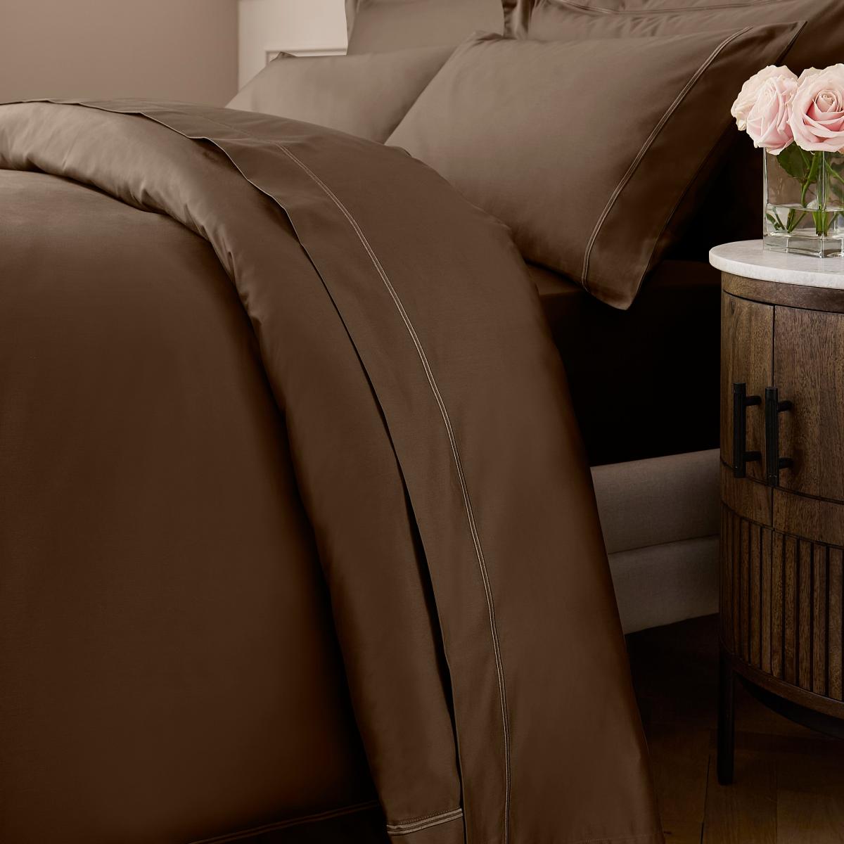 Dorma Egyptian Cotton Sateen 800 Thread Count Duvet Cover Chocolate (Brown) – image 3