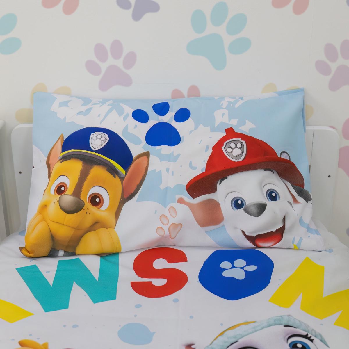 Paw Patrol Splodge Toddler Duvet Cover and Pillowcase Set Blue – image 2