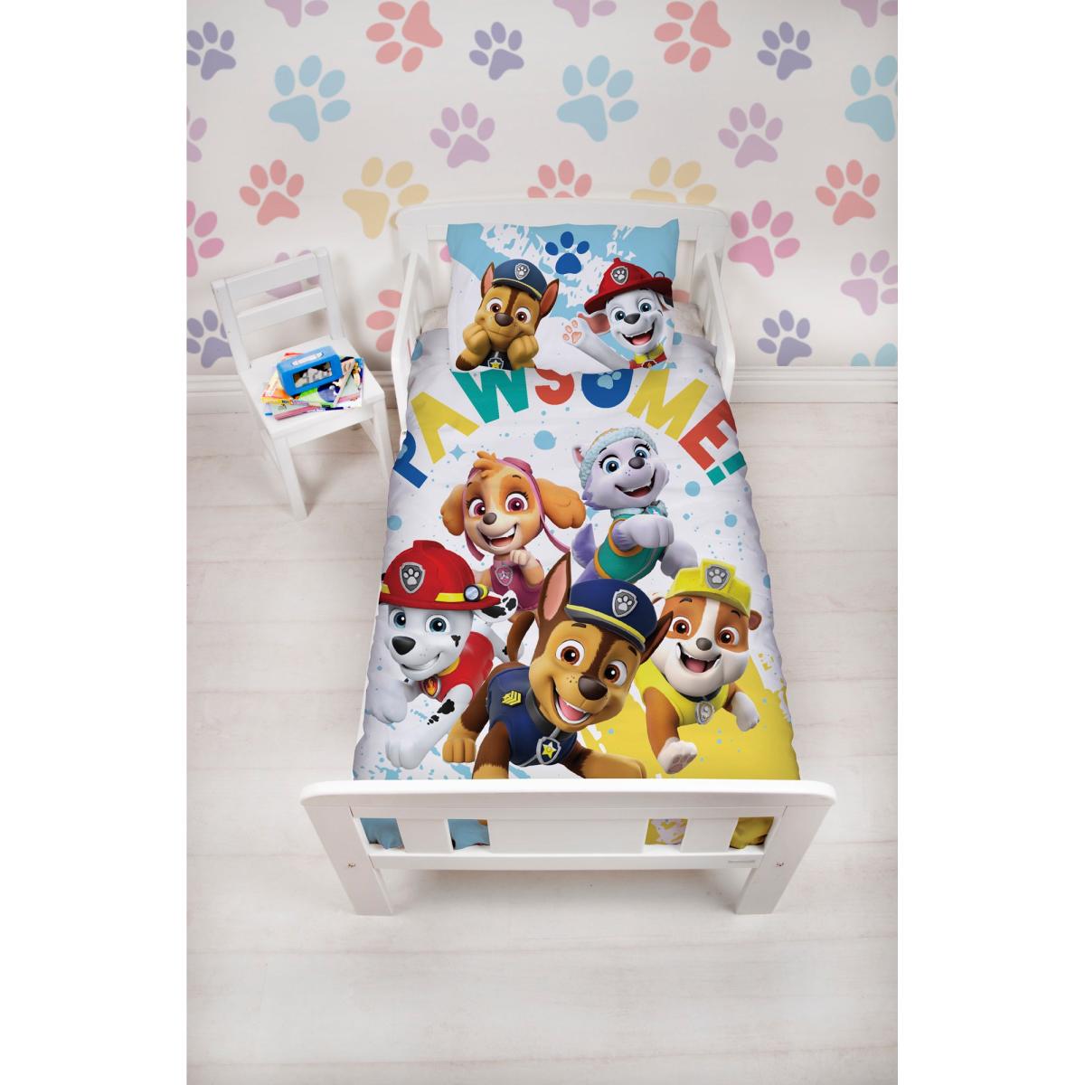Paw Patrol Splodge Toddler Duvet Cover and Pillowcase Set Blue – image 3