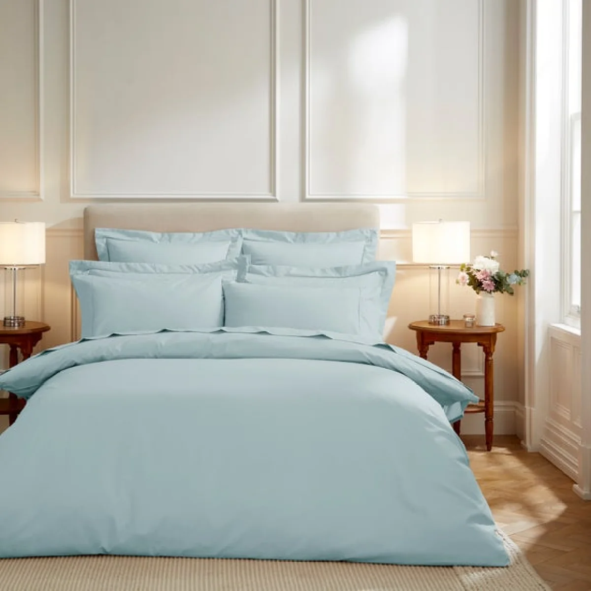 Dorma 400 Thread Count Blue Duvet Cover Blue – image 1