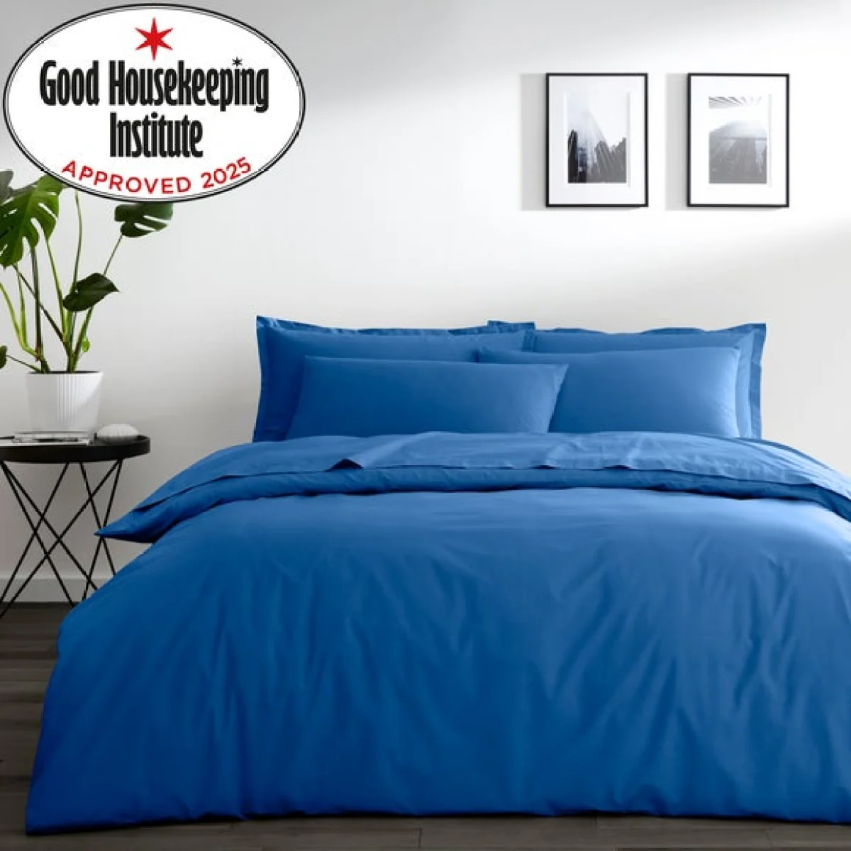 Pure Cotton Classic Blue Plain Dye Duvet Cover Blue – image 2