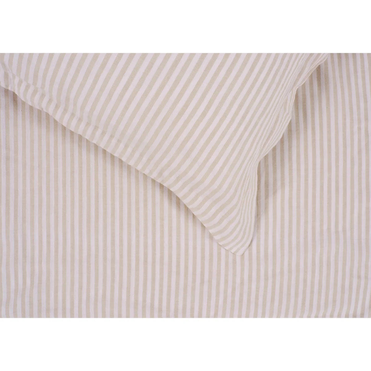 Heal's Washed Linen Blend Natural Stripe Duvet Cover Super King – image 2
