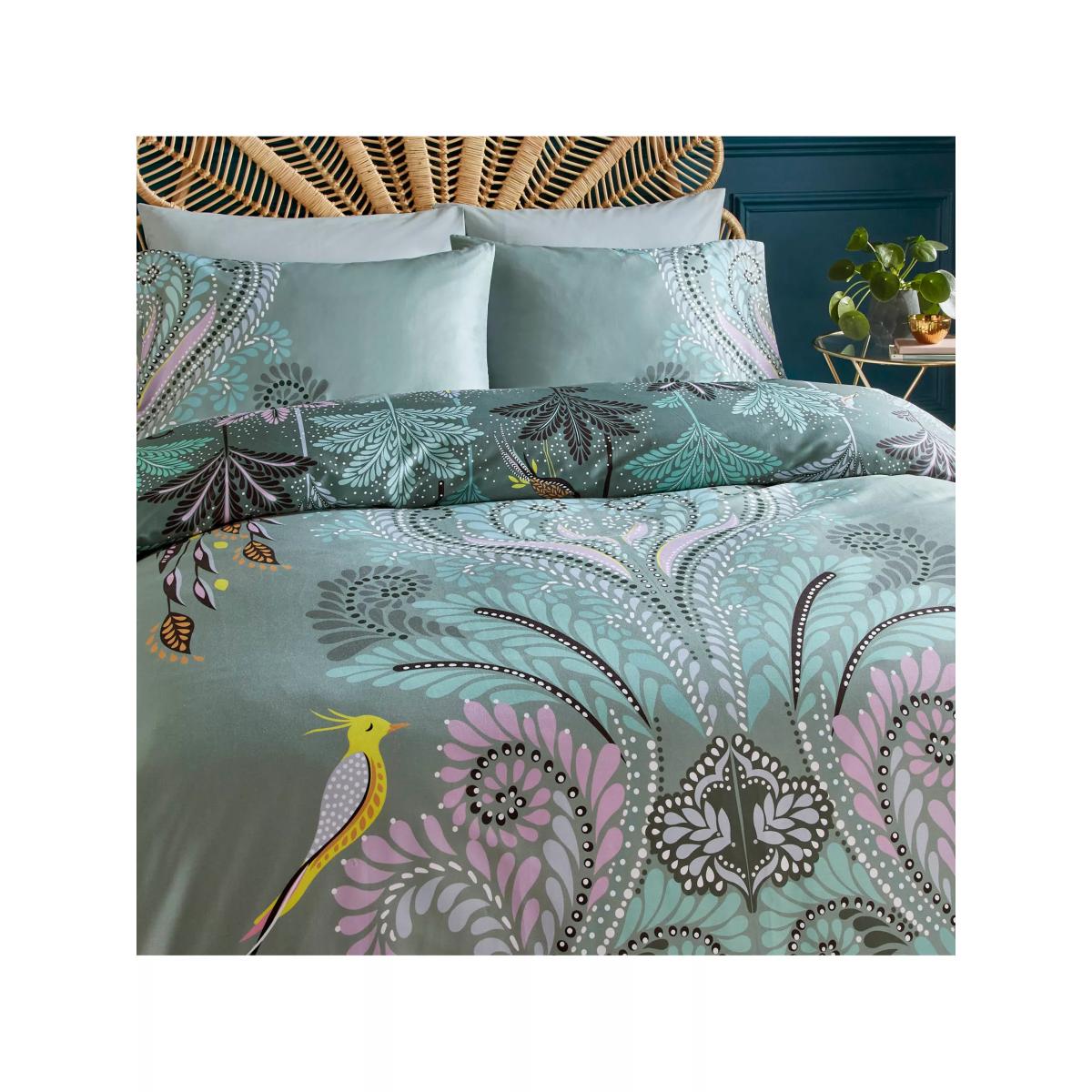 Sara Miller Peacock Filigree Reversible Duvet Cover Set – image 3