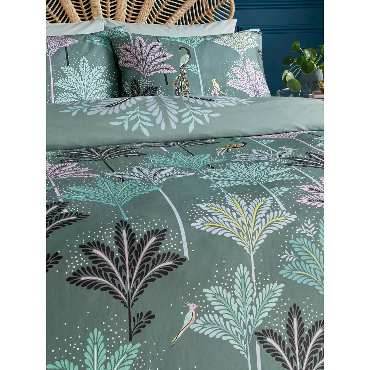 Sara Miller Peacock Filigree Reversible Duvet Cover Set – image 4