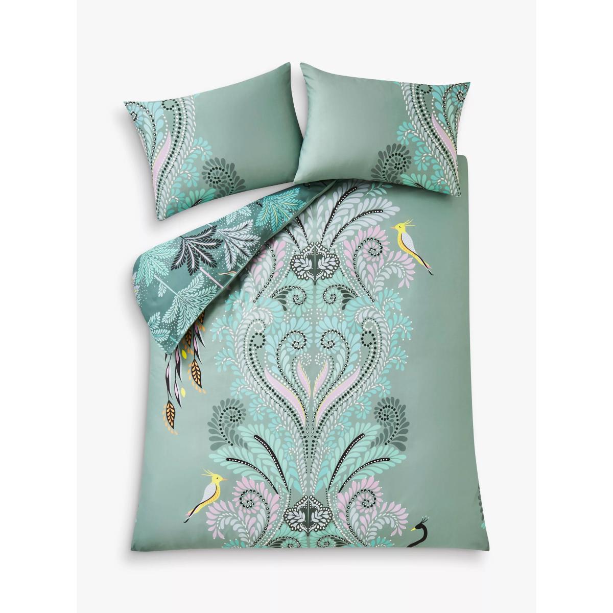 Sara Miller Peacock Filigree Reversible Duvet Cover Set – image 7