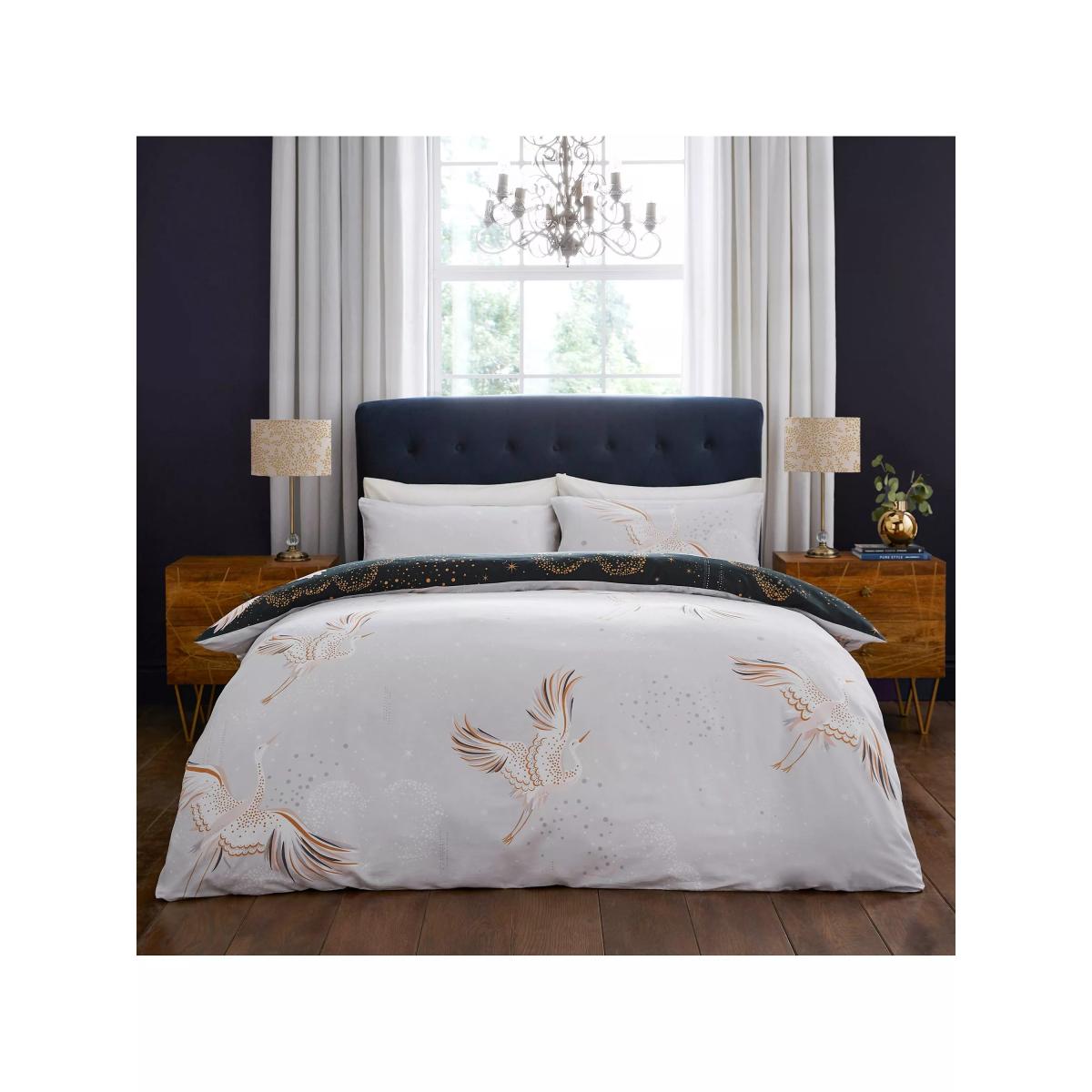 Sara Miller Flying Cranes Reversible Duvet Cover Set – image 2