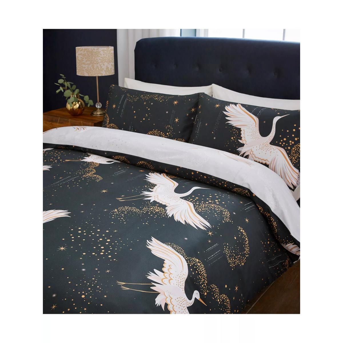 Sara Miller Flying Cranes Reversible Duvet Cover Set – image 4
