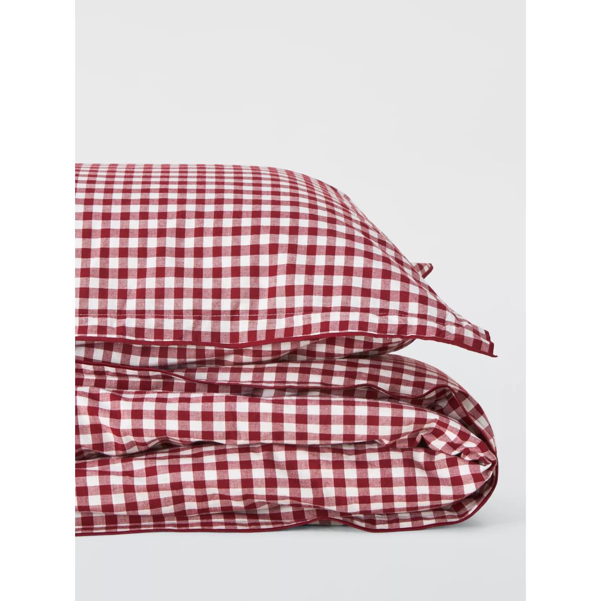John Lewis Gingham Duvet Cover Set, Red Berry – image 5