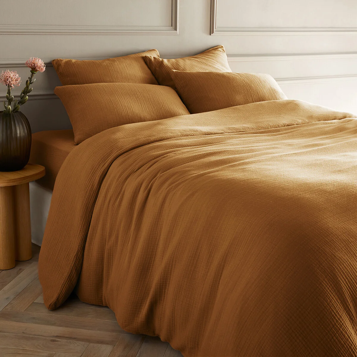 Yafa 100% Organic Cotton Muslin 200 Thread Count Duvet Cover – image 1