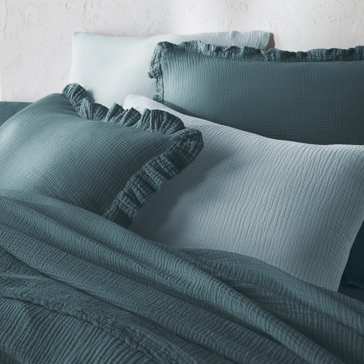 Kumla Plain 100% Cotton Muslin Duvet Cover – image 2