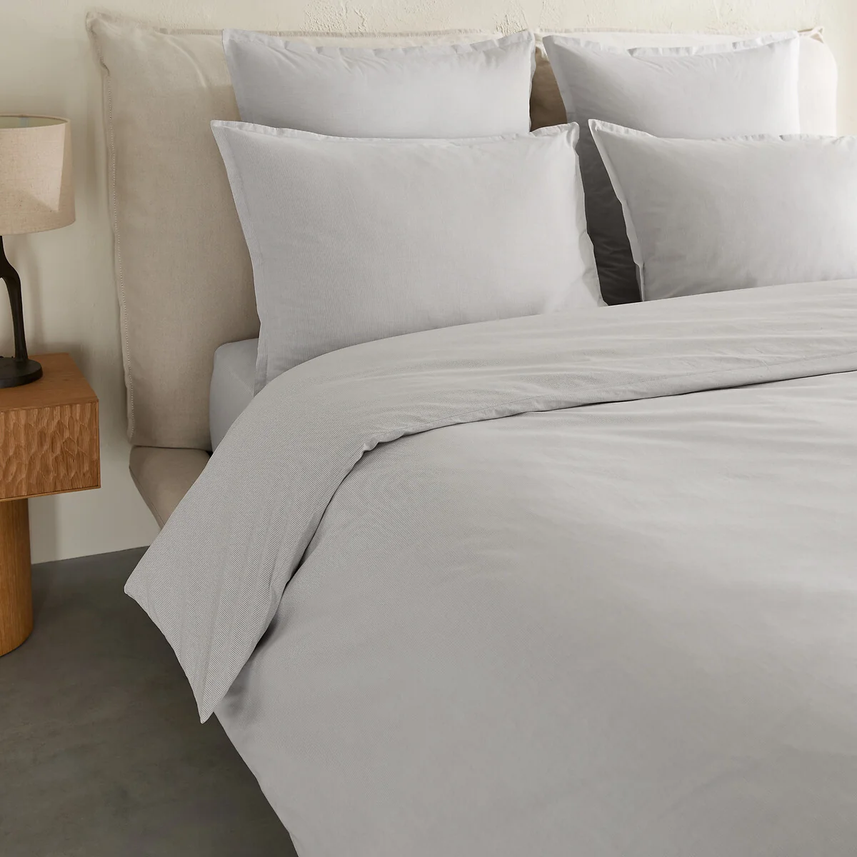 Sabbal Washed Cotton Percale 300 Thread Count Duvet Cover – image 2