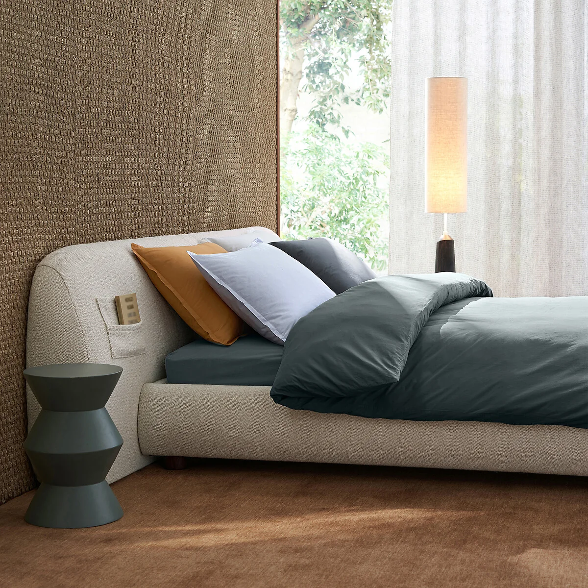 Sabbal Washed Cotton Percale 300 Thread Count Duvet Cover – image 3