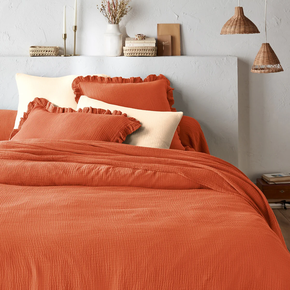 Kumla Plain 100% Cotton Muslin Duvet Cover – image 2