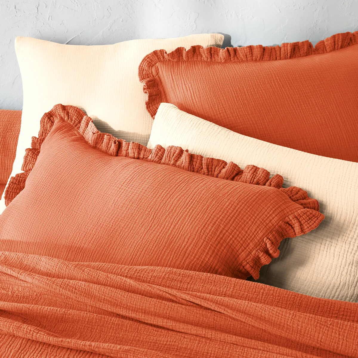 Kumla Plain 100% Cotton Muslin Duvet Cover – image 3