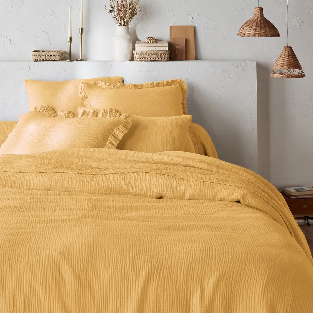 Kumla Plain 100% Cotton Muslin Duvet Cover – image 1
