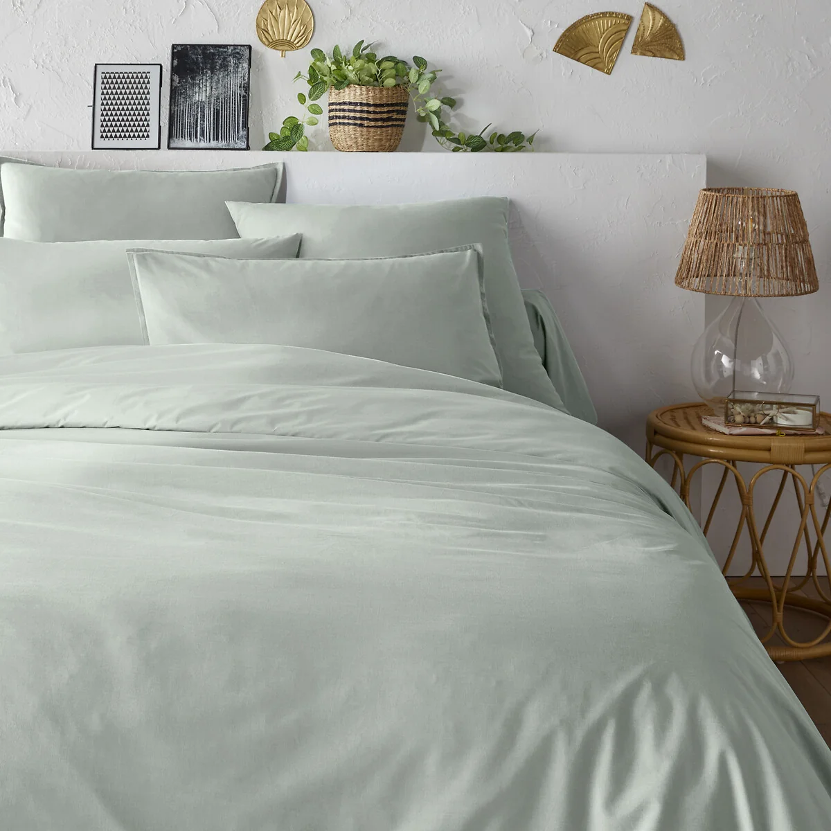 Plain 100% Organic Cotton Percale 200 Thread Count Duvet Cover – image 2
