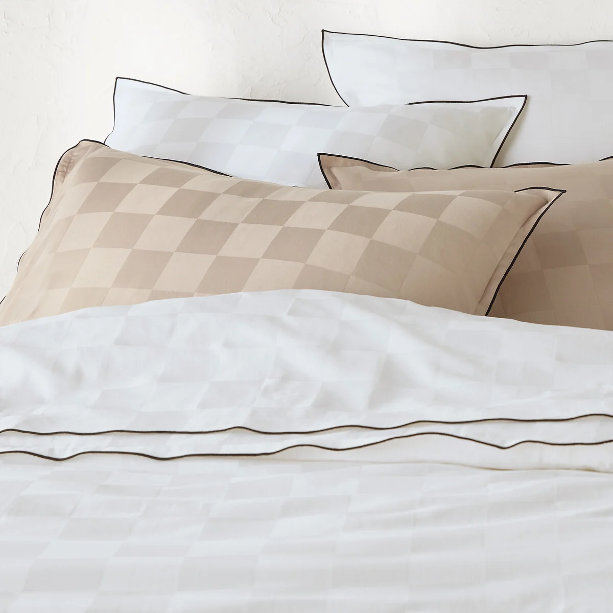 Victor Checkerboard 100% Washed Cotton Satin 300 Thread Count Duvet Cover – image 3