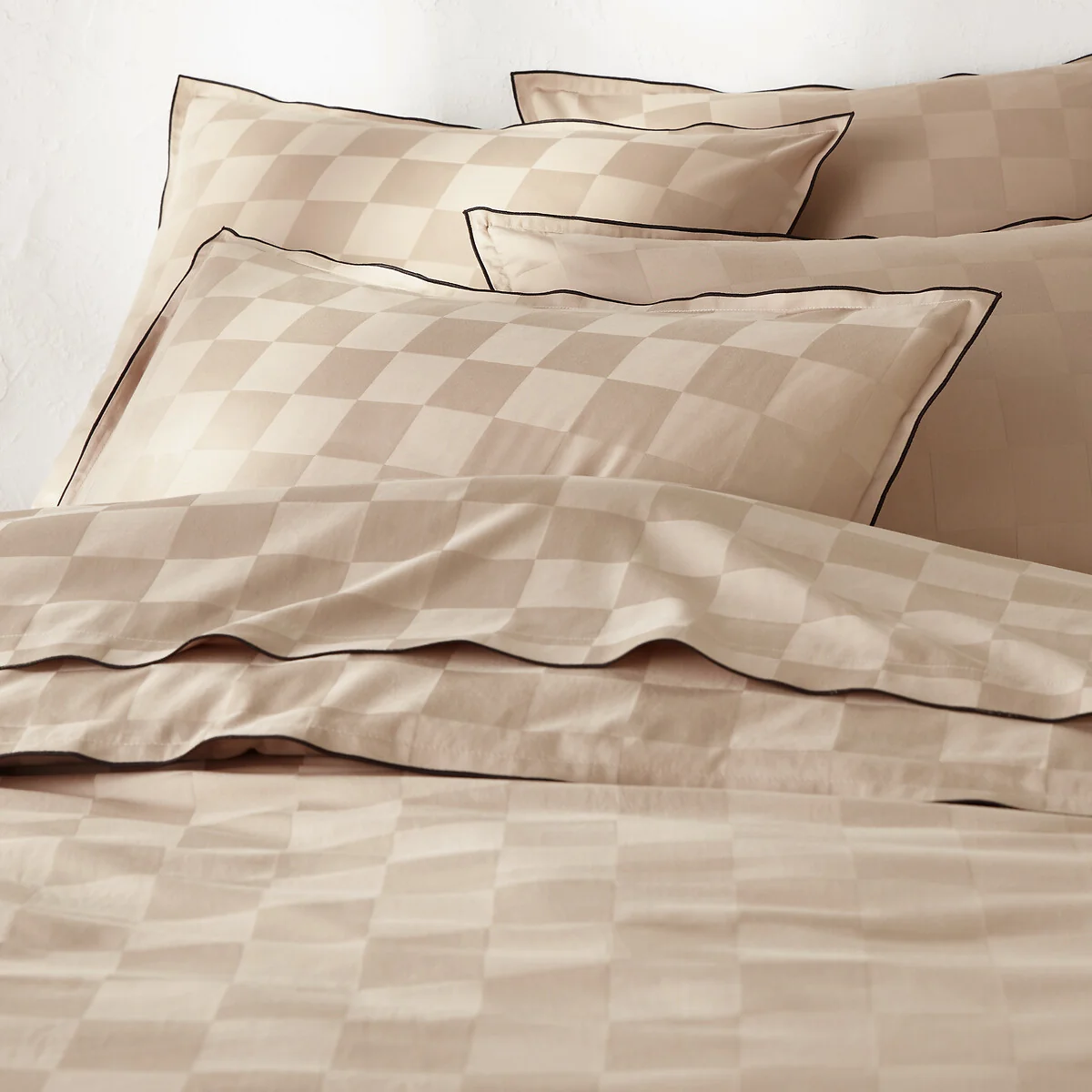 Victor Checkerboard 100% Washed Cotton Satin 300 Thread Count Duvet Cover – image 2