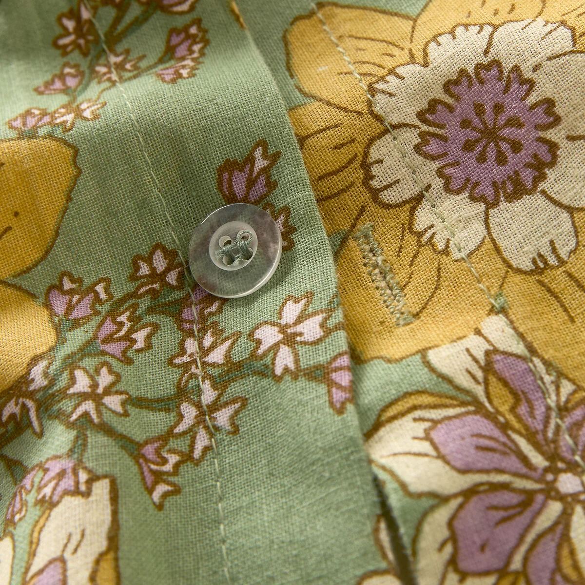 Rosemary Green Cotton & Washed Linen Duvet Cover – image 6