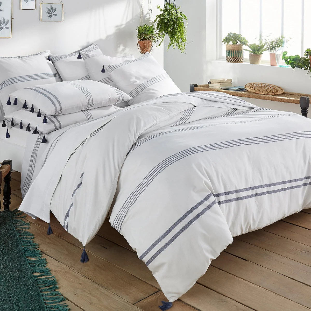 Riad Striped 100% Cotton Duvet Cover – image 1