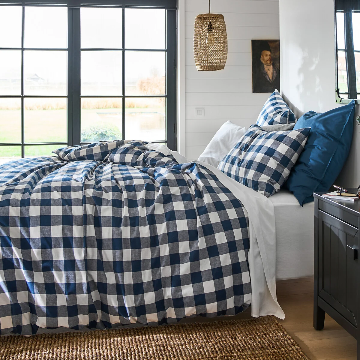 Aveiro Checked Gingham 100% Cotton Duvet Cover – image 2