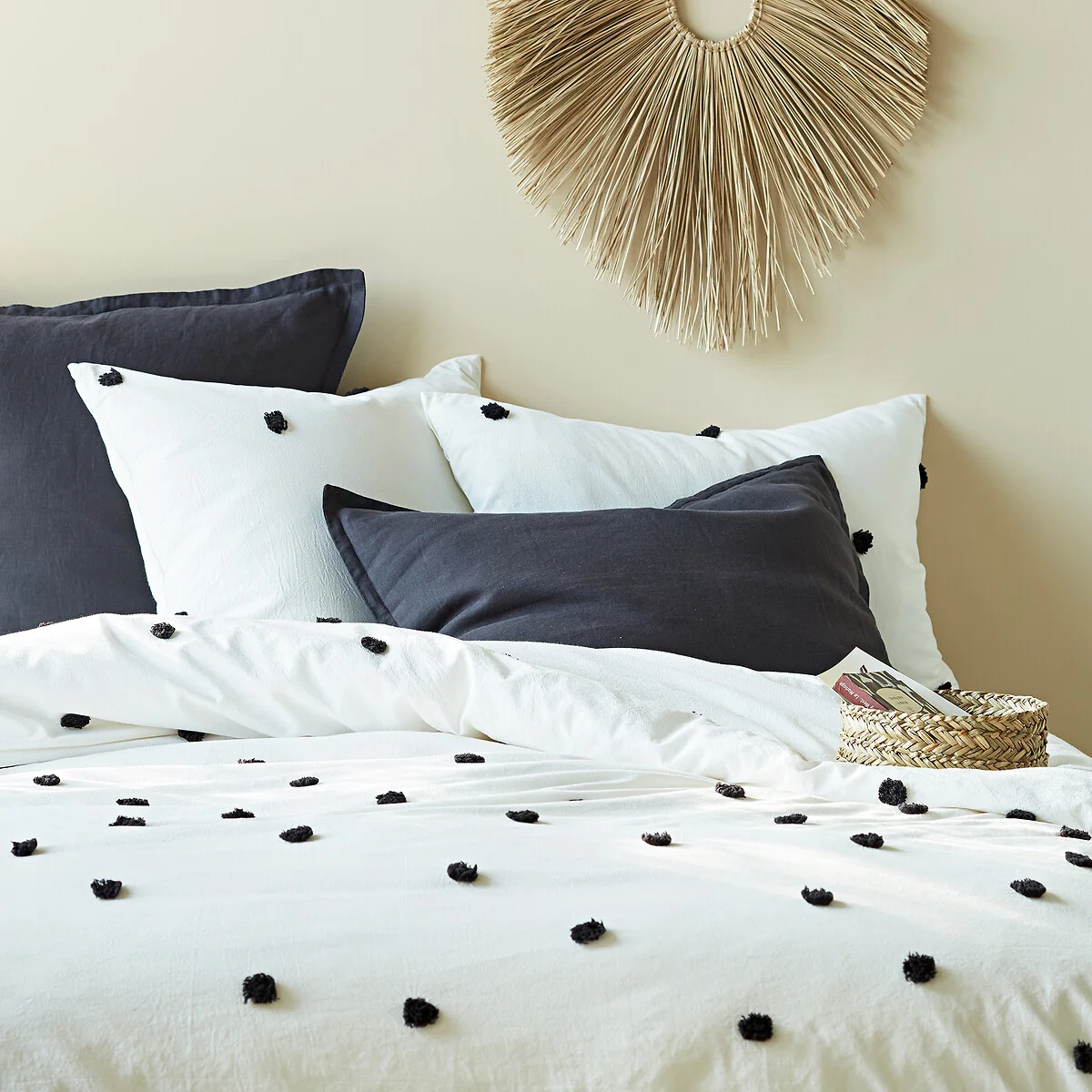 Pilo Tufted Spotted 100% Cotton Duvet Cover – image 1