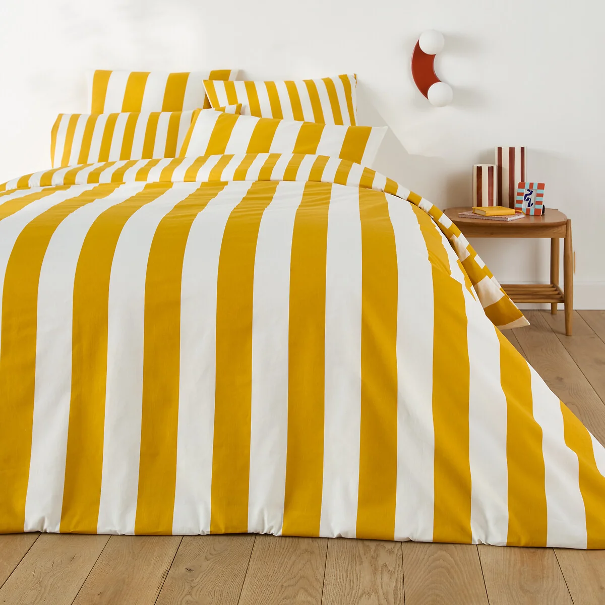 Hendaye Yellow Cotton Duvet Cover – image 2