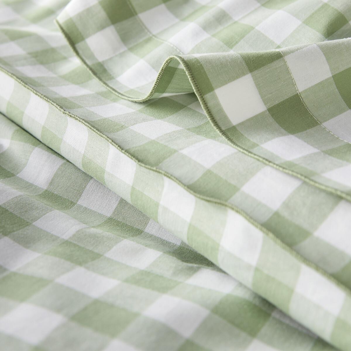 Veldi Green Gingham Check 100% Cotton Duvet Cover – image 4