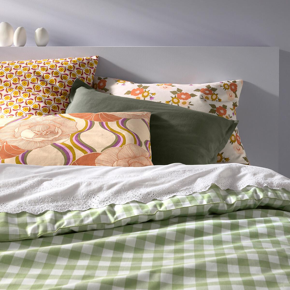 Veldi Green Gingham Check 100% Cotton Duvet Cover – image 5