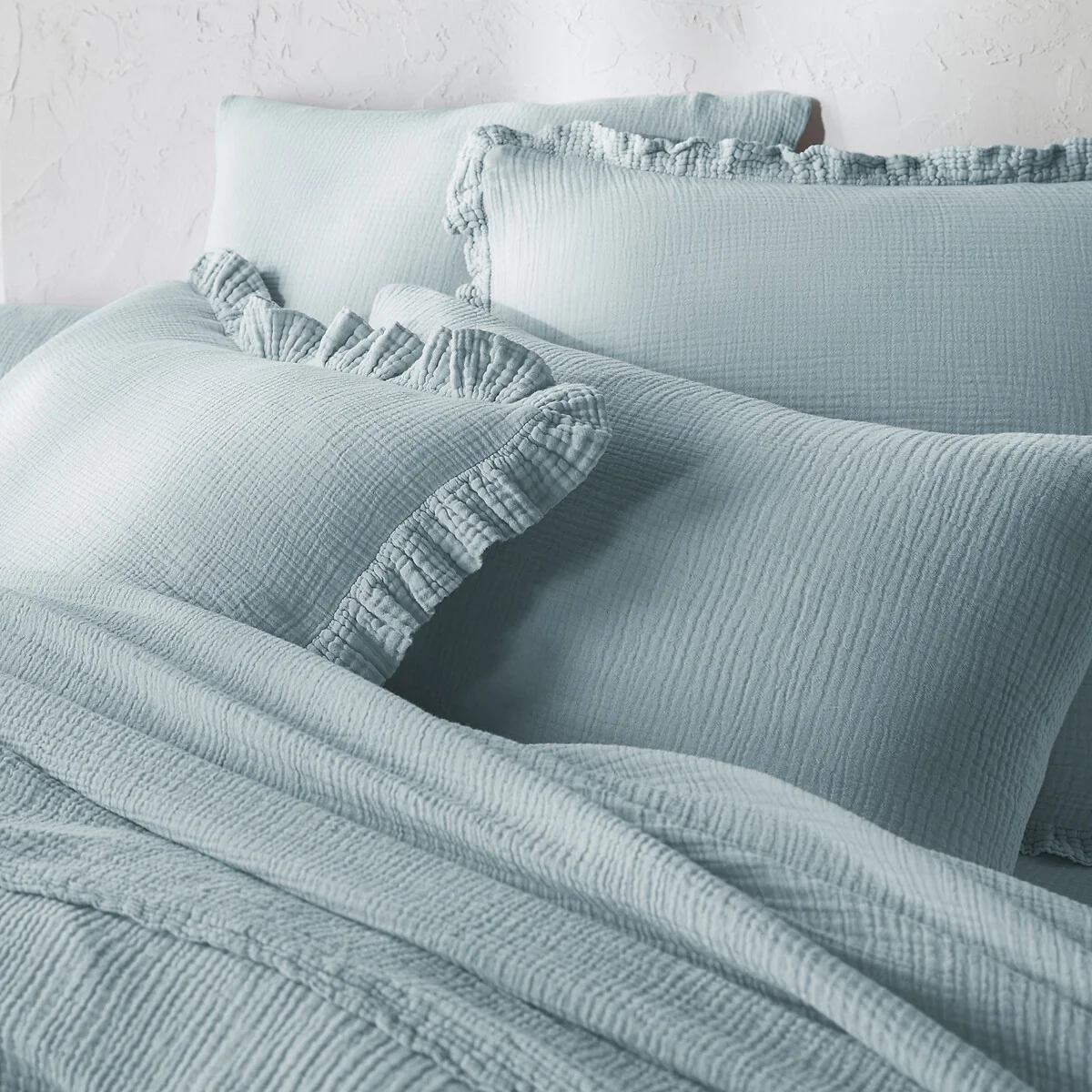 Kumla Plain 100% Cotton Muslin Duvet Cover – image 2