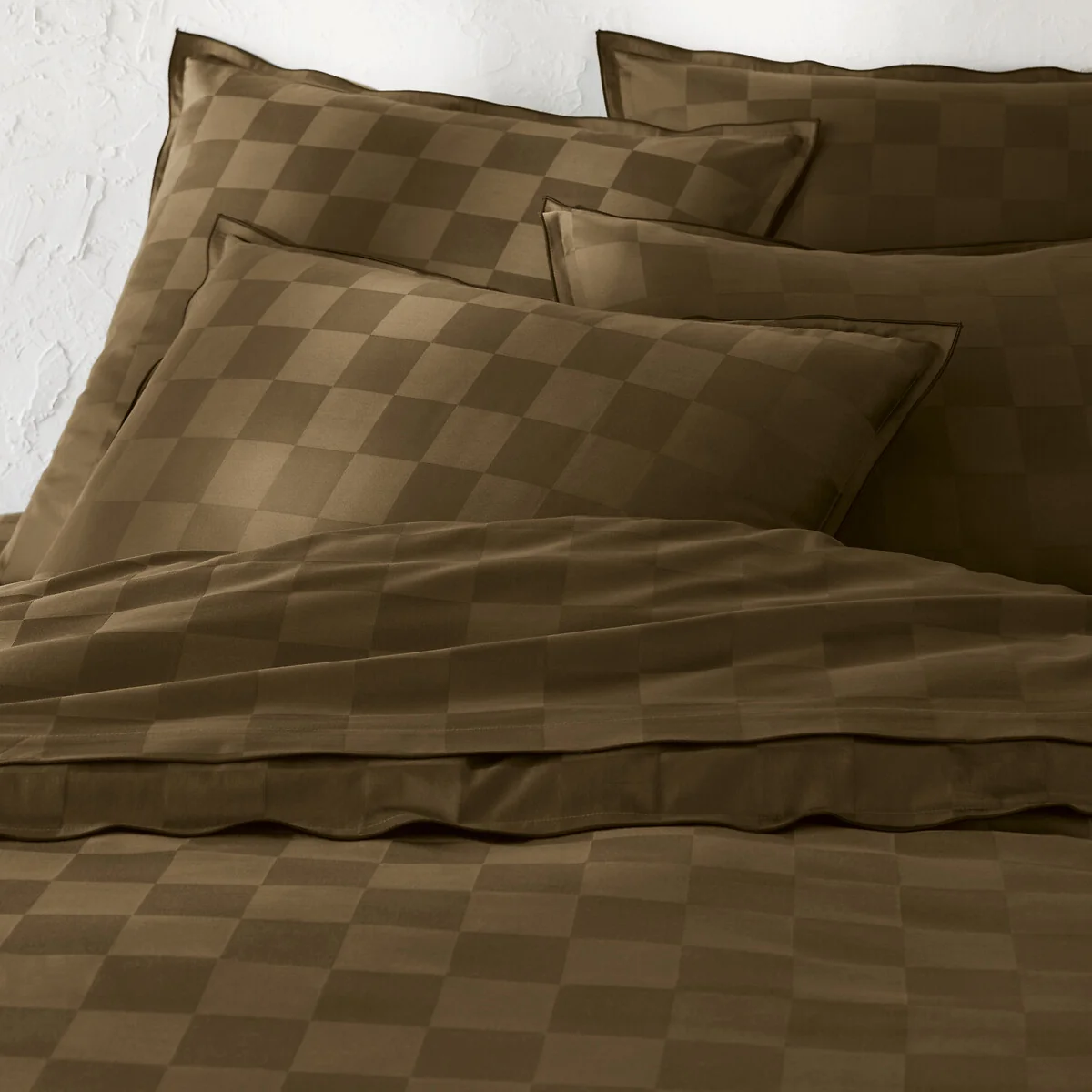 Victor Checkerboard Washed Cotton Satin Duvet Cover – image 2
