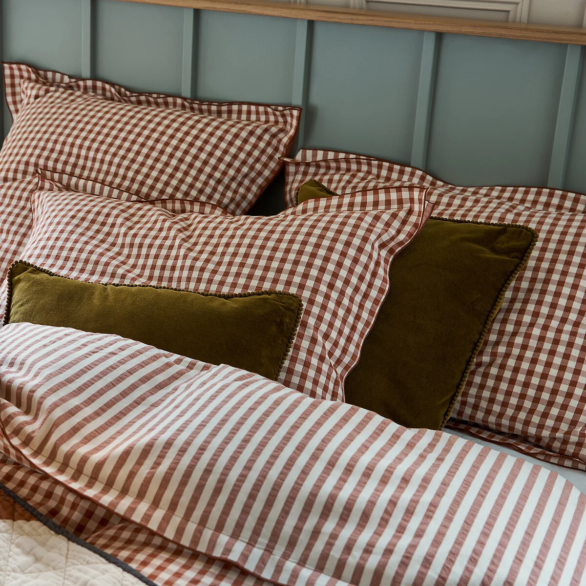 Cottage Checked 100% Cotton Seersucker Duvet Cover – image 3