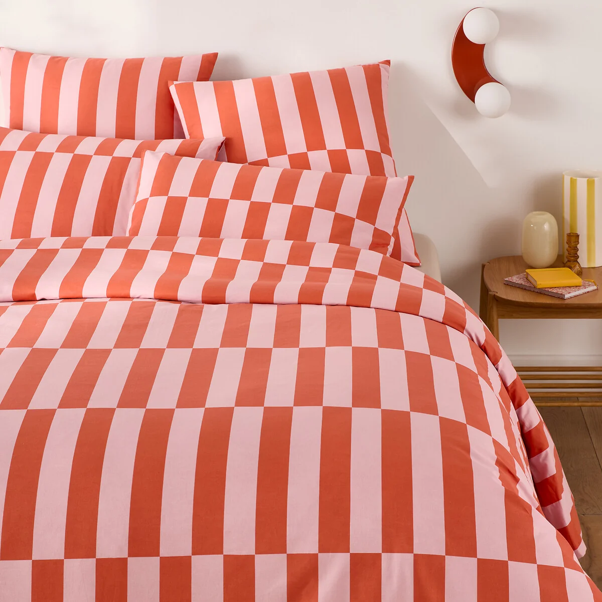 Tabaka Red 50% Recycled Cotton Duvet Cover – image 2