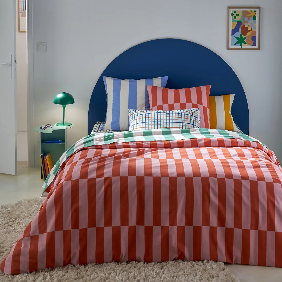 Tabaka Red 50% Recycled Cotton Duvet Cover – image 1