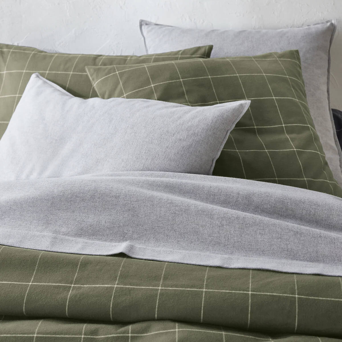Charlie Khaki Brushed Cotton Duvet Cover – image 2