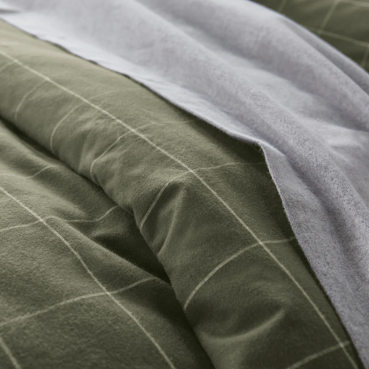 Charlie Khaki Brushed Cotton Duvet Cover – image 4