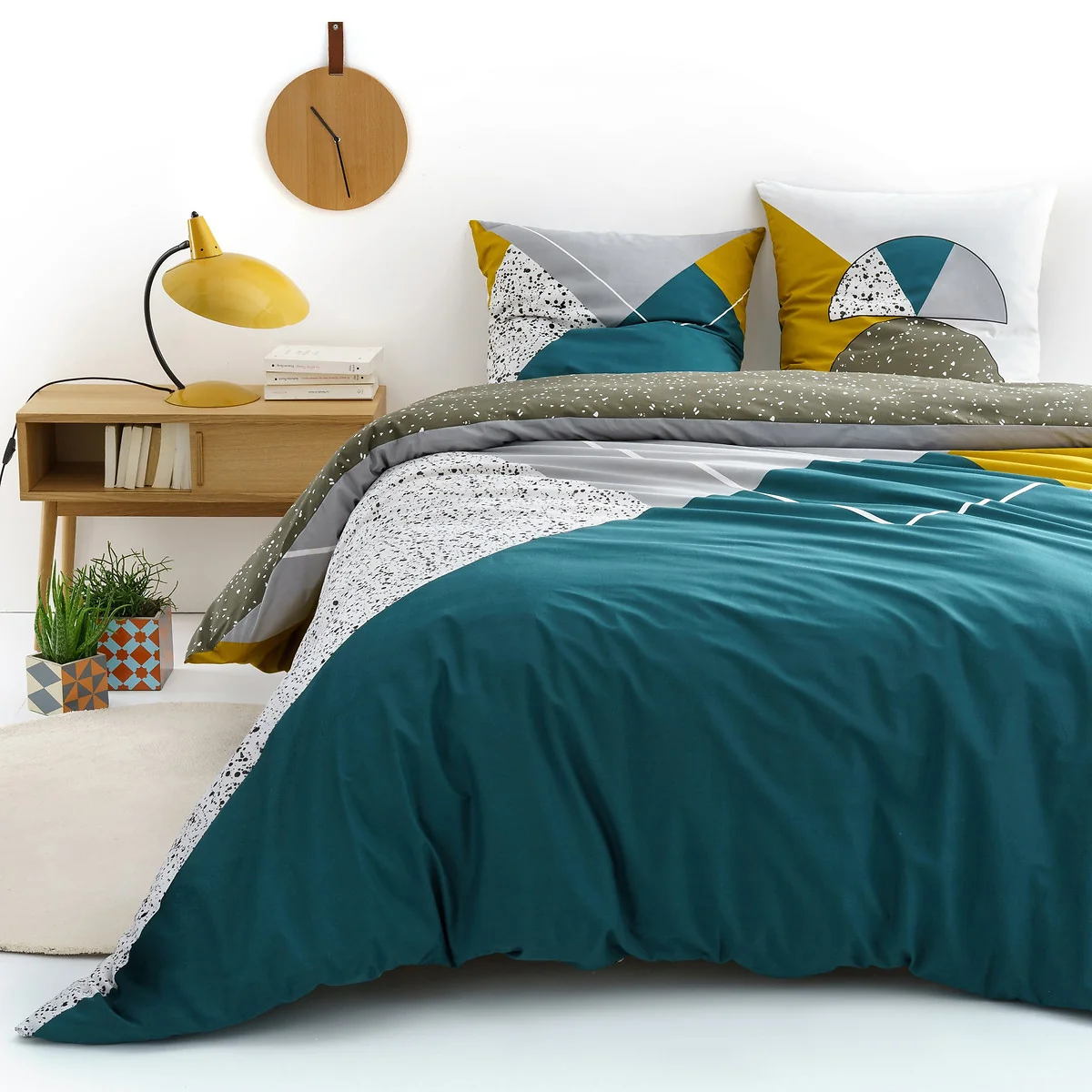 Hilda Geometric Spots 100% Cotton Reversible Duvet Cover – image 1