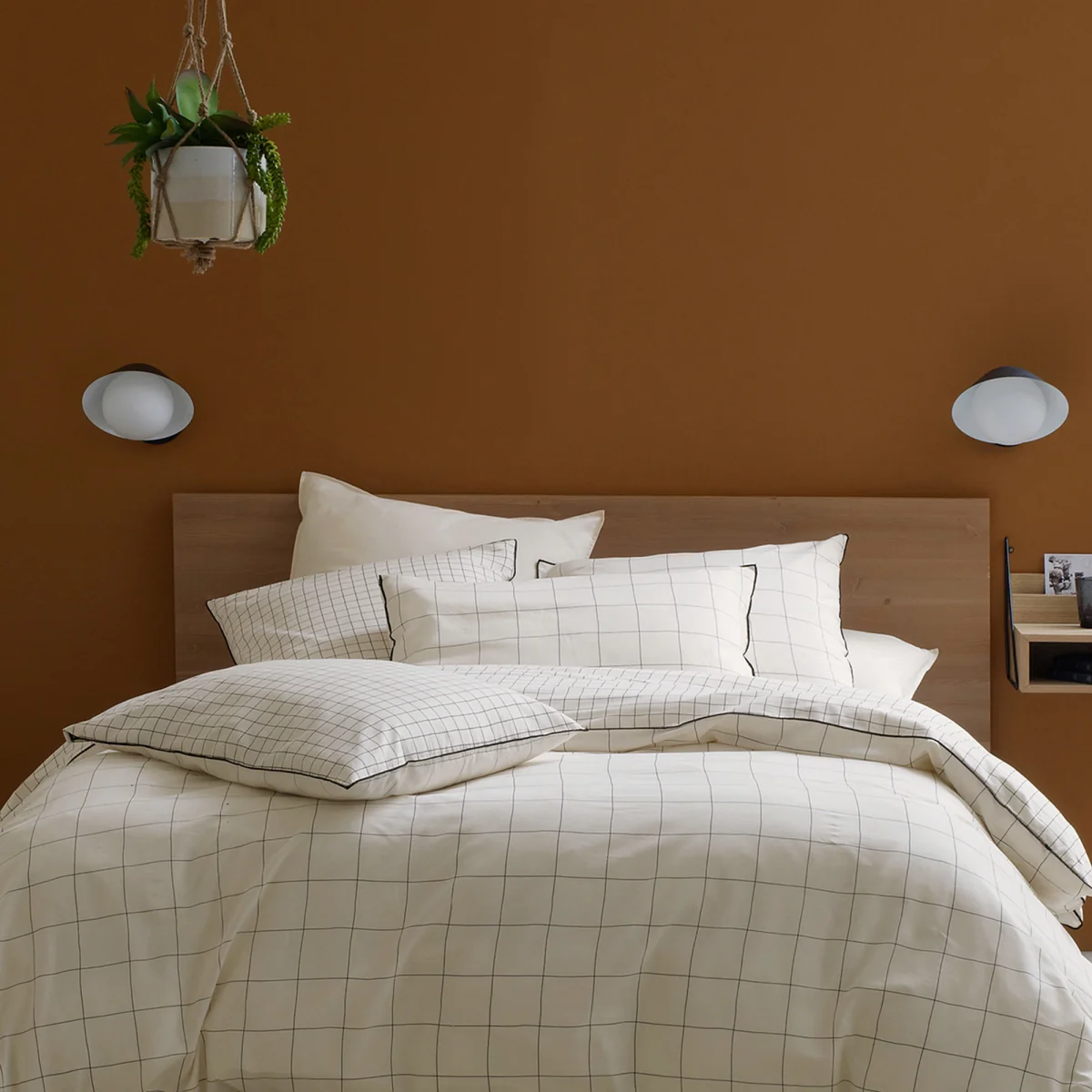 Basile Checked 100% Washed Cotton Duvet Cover – image 1