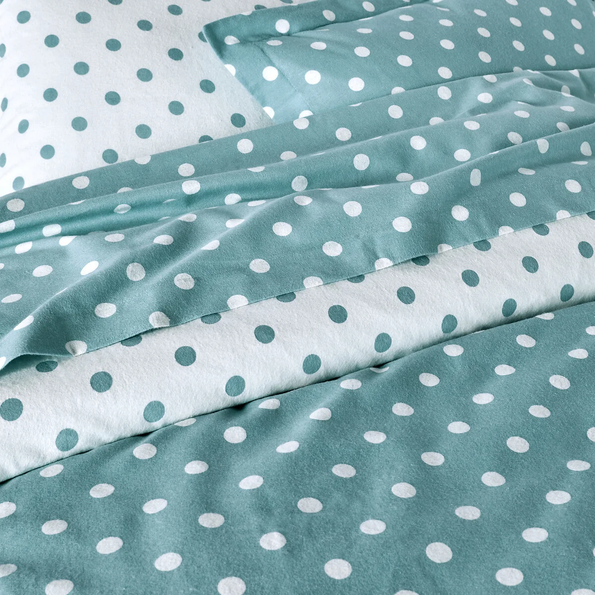 Clarisse Polka Dot 100% Cotton Flannel Duvet Cover – image 2