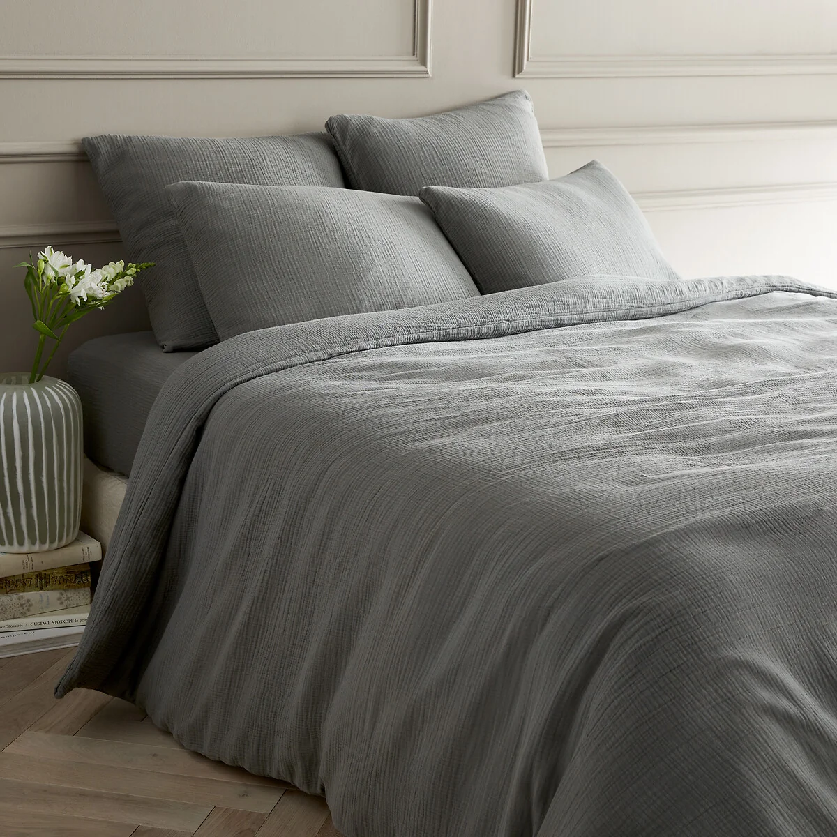 Yafa 100% Organic Cotton Muslin 200 Thread Count Duvet Cover – image 1