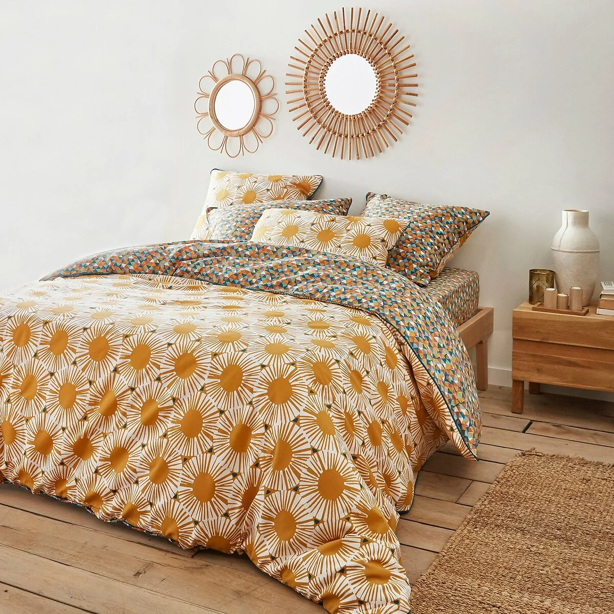 Jahia Art Deco 100% Cotton Reversible Duvet Cover – image 1